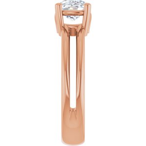 14K Rose Gold 8x6 mm Elongated Cushion Ring Mounting – image 7
