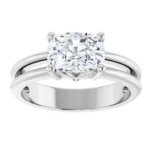 Continuum Sterling Silver 8x6 mm Elongated Cushion Ring Mounting – image 5