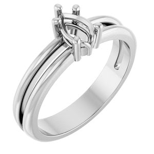 14K X1 White Gold 6x4 mm Pear Ring Mounting – image 2