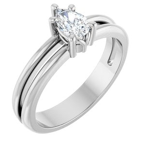 Platinum 6x4 mm Pear Ring Mounting