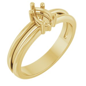 14K Yellow Gold 6x4 mm Pear Ring Mounting – image 2