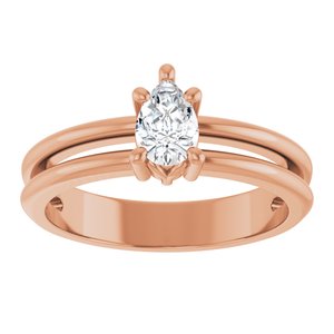 14K Rose Gold 6x4 mm Pear Ring Mounting – image 5