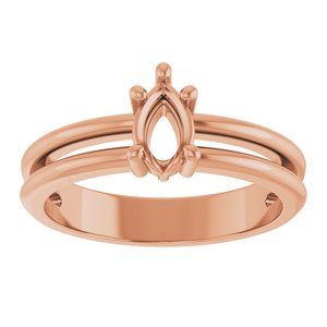 14K Rose Gold 6x4 mm Pear Ring Mounting – image 6