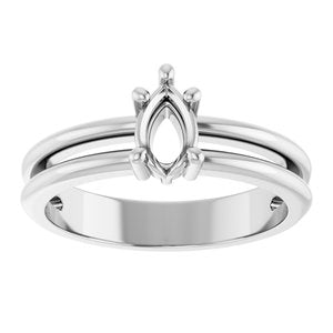 Sterling Silver 6x4 mm Pear Ring Mounting – image 6