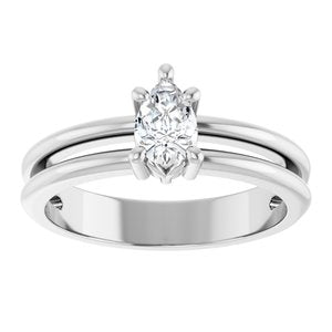 18K White Gold 6x4 mm Pear Ring Mounting – image 5