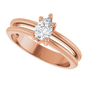 14K Rose Gold 6x4 mm Pear Ring Mounting – image 8