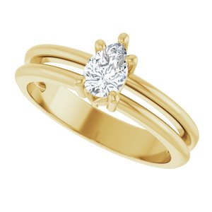 18K Yellow Gold 6x4 mm Pear Ring Mounting – image 8