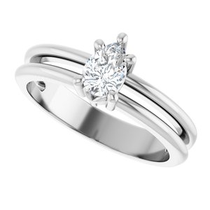 14K White Gold 6x4 mm Pear Ring Mounting – image 8