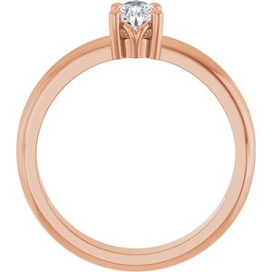 18K Rose Gold 6x4 mm Pear Ring Mounting – image 3