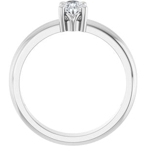 18K White Gold 6x4 mm Pear Ring Mounting – image 3