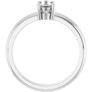 18K White Gold 6x4 mm Pear Ring Mounting – image 4