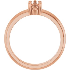18K Rose Gold 6x4 mm Pear Ring Mounting – image 4