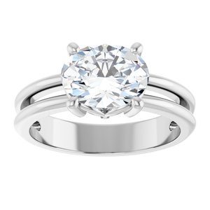 Platinum 9x7 mm Oval Ring Mounting – image 5
