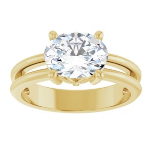 14K Yellow Gold 9x7 mm Oval Ring Mounting – image 5