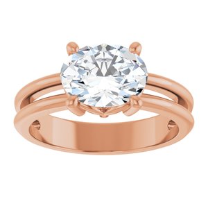 10K Rose Gold 9x7 mm Oval Ring Mounting – image 5