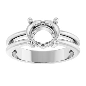 14K X1 White Gold 9x7 mm Oval Ring Mounting – image 6