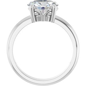 14K White Gold 9x7 mm Oval Ring Mounting – image 3
