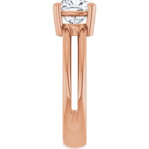 18K Rose Gold 6.5x6.5 mm Cushion Ring Mounting – image 7