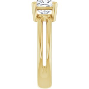 14K Yellow Gold 6.5x6.5 mm Cushion Ring Mounting – image 7