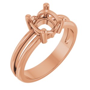 14K Rose Gold 6.5x6.5 mm Cushion Ring Mounting – image 2