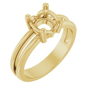 18K Yellow Gold 6.5x6.5 mm Cushion Ring Mounting – image 2