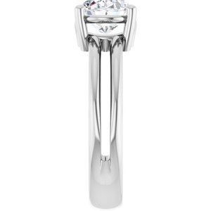14K White Gold 9x7 mm Oval Ring Mounting – image 7