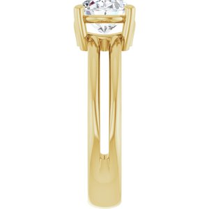 14K Yellow Gold 9x7 mm Oval Ring Mounting – image 7