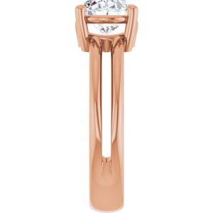 10K Rose Gold 9x7 mm Oval Ring Mounting – image 7