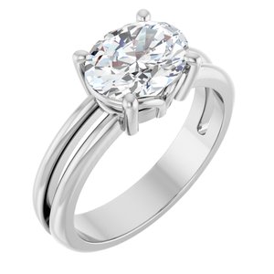 Platinum 9x7 mm Oval Ring Mounting
