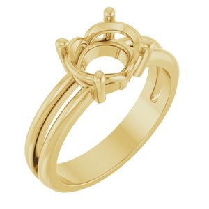 14K Yellow Gold 9x7 mm Oval Ring Mounting – image 2
