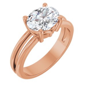 10K Rose Gold 9x7 mm Oval Ring Mounting