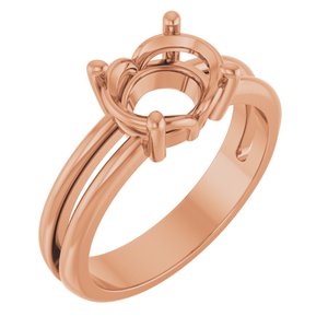 14K Rose Gold 9x7 mm Oval Ring Mounting – image 2