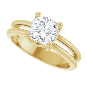 18K Yellow Gold 6.5x6.5 mm Cushion Ring Mounting – image 8