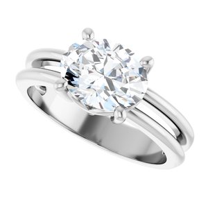 10K White Gold 9x7 mm Oval Ring Mounting – image 8