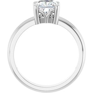 10K White Gold 6.5x6.5 mm Cushion Ring Mounting – image 3