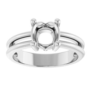 10K White Gold 6.5x6.5 mm Cushion Ring Mounting – image 6