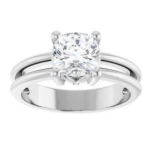 14K X1 White Gold 6.5x6.5 mm Cushion Ring Mounting – image 5