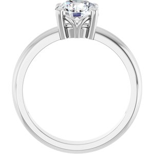 10K White Gold 7 mm Round Ring Mounting – image 3