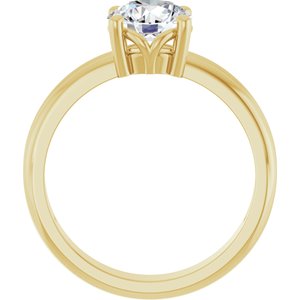 18K Yellow Gold 7 mm Round Ring Mounting – image 3