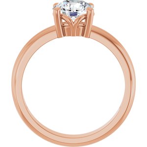 14K Rose Gold 7 mm Round Ring Mounting – image 3
