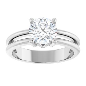 10K White Gold 7 mm Round Ring Mounting – image 5