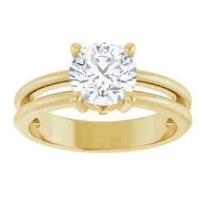 10K Yellow Gold 7 mm Round Ring Mounting – image 5