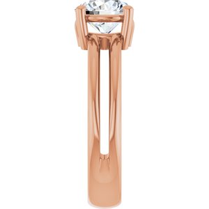 18K Rose Gold 7 mm Round Ring Mounting – image 7