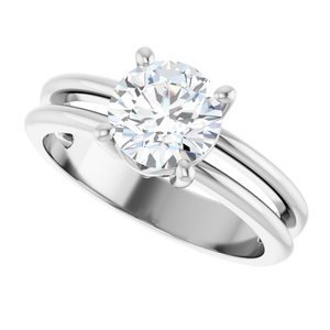 10K White Gold 7 mm Round Ring Mounting – image 8