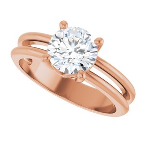 18K Rose Gold 7 mm Round Ring Mounting – image 8
