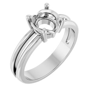 10K White Gold 7 mm Round Ring Mounting – image 2