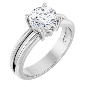 Sterling Silver 7 mm Round Ring Mounting