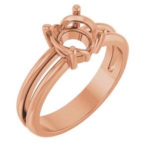 18K Rose Gold 7 mm Round Ring Mounting – image 2