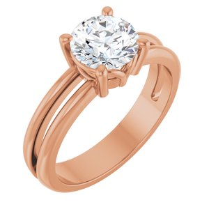 14K Rose Gold 7 mm Round Ring Mounting
