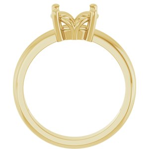 14K Yellow Gold 8.2 mm Round Ring Mounting – image 4